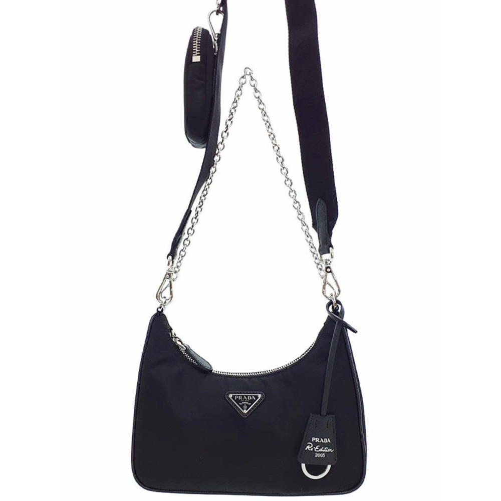 Prada ReEdition 2005 ReNylon Chain Bag Black